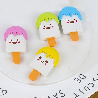 4pcs Ice Cream Shaped Eraser - Renee Lane Company
