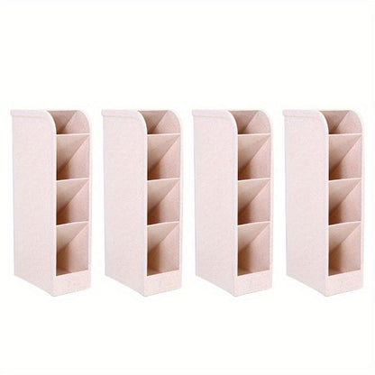 4pcs Multi-Functional Pen/Pencil Markers Holder, Diagonal Matte Pen Holder, Desk Desktop Storage Box, Stationery Rack Frosted Transparent - Renee Lane Company