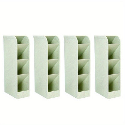 4pcs Multi-Functional Pen/Pencil Markers Holder, Diagonal Matte Pen Holder, Desk Desktop Storage Box, Stationery Rack Frosted Transparent - Renee Lane Company