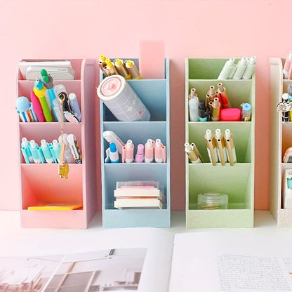 4pcs Multi-Functional Pen/Pencil Markers Holder, Diagonal Matte Pen Holder, Desk Desktop Storage Box, Stationery Rack Frosted Transparent - Renee Lane Company