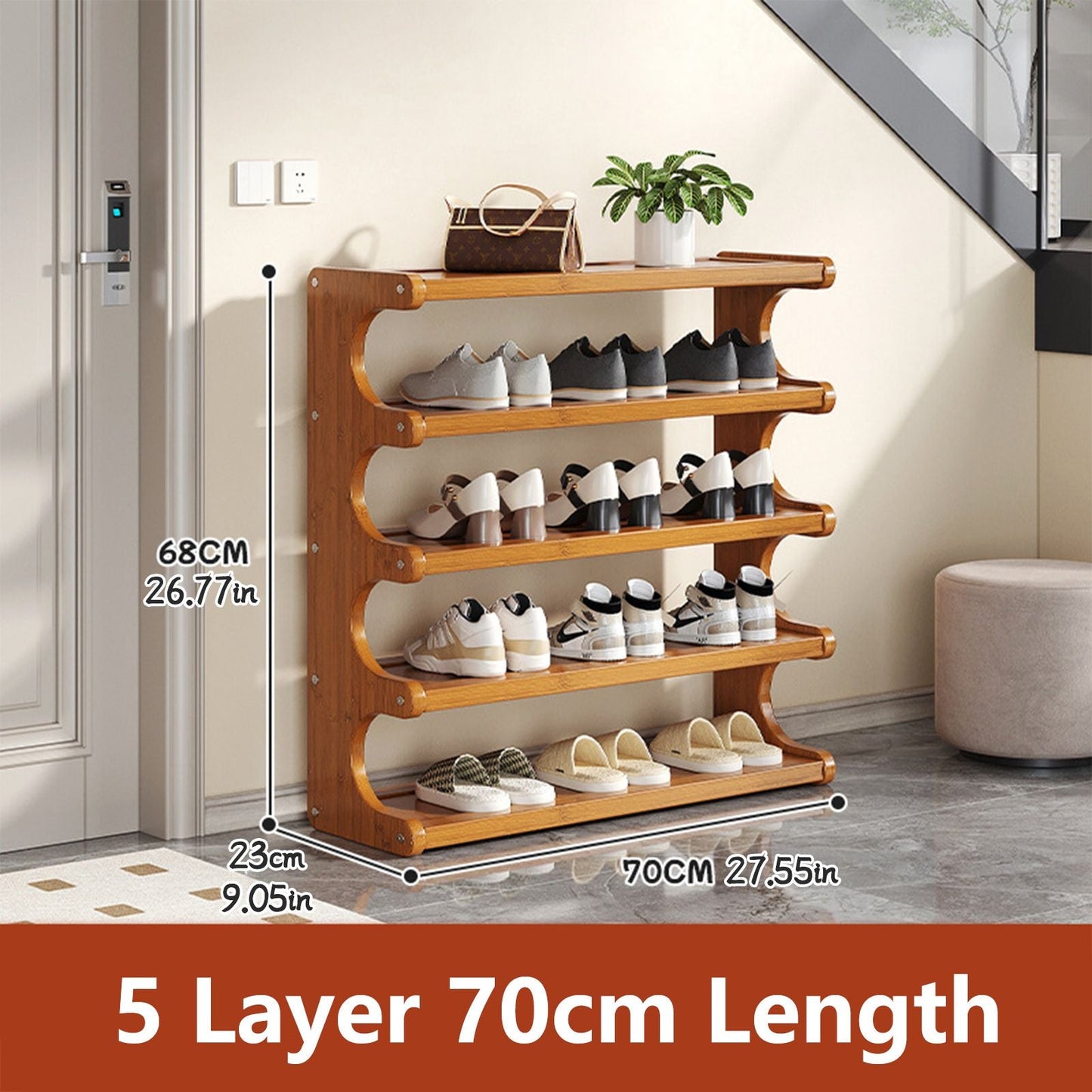 5/6-layer practical storage rack, shoe rack, space-saving design, multi-layer independent storage rack, wood grain finish, easy to assemble, self-supporting cubic shoe storage rack, storage rack, sui - Renee Lane Company