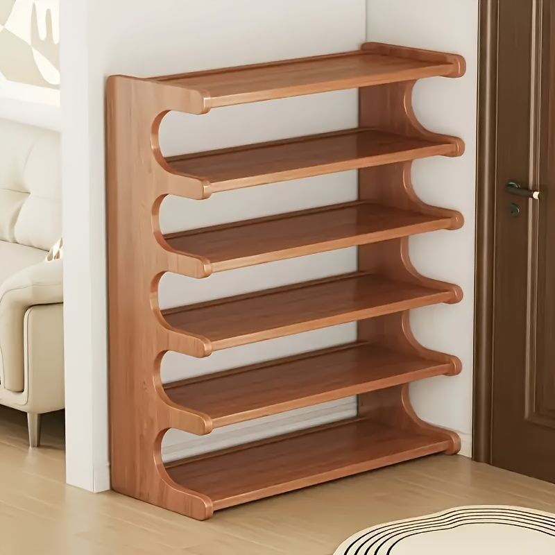 5/6-layer practical storage rack, shoe rack, space-saving design, multi-layer independent storage rack, wood grain finish, easy to assemble, self-supporting cubic shoe storage rack, storage rack, sui - Renee Lane Company