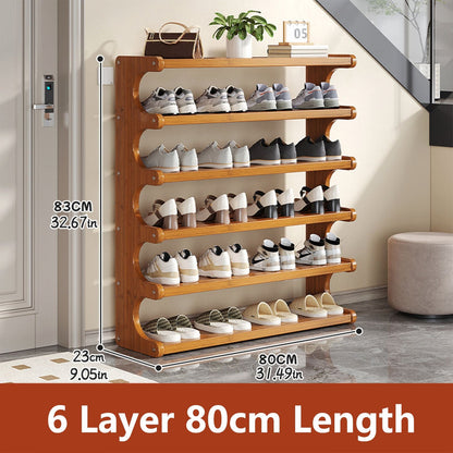 5/6-layer practical storage rack, shoe rack, space-saving design, multi-layer independent storage rack, wood grain finish, easy to assemble, self-supporting cubic shoe storage rack, storage rack, sui - Renee Lane Company
