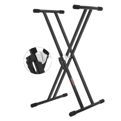 5 CORE Piano Keyboard Stand Double X Style Heavy Duty Adjustable Digital Electric Piano Riser Durable & Sturdy Music Synthesizer Holder Stands For Upto 88 Keys w Secure Locking Strap - KS 2X GEAR - Renee Lane Company