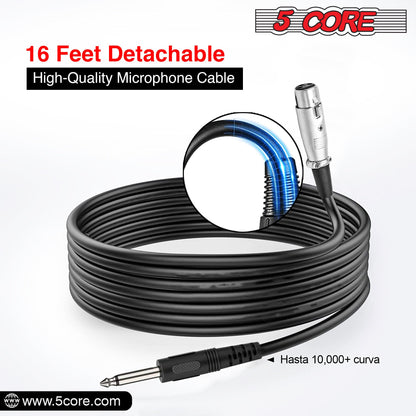 5 Core Microphone XLR Dynamic Mic Karaoke Singing Handheld Microfono Wired Professional Unidirectional 1/4 Plug In Cord Connection for Vocal DJ Music - PM 18 - Renee Lane Company