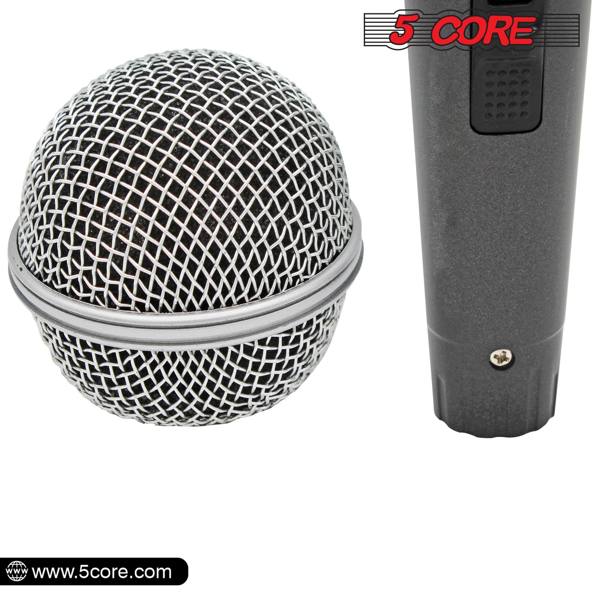 5 Core Microphone XLR Dynamic Mic Karaoke Singing Handheld Microfono Wired Professional Unidirectional 1/4 Plug In Cord Connection for Vocal DJ Music - PM 18 - Renee Lane Company