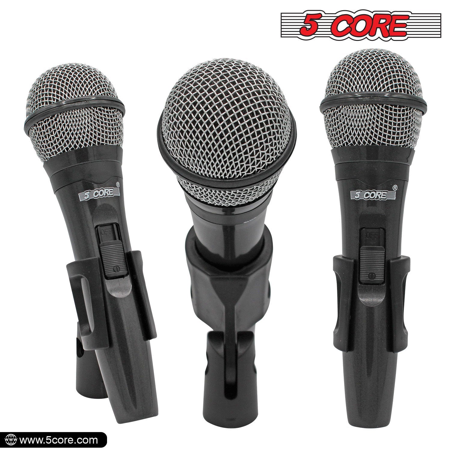 5 Core Microphone XLR Dynamic Mic Karaoke Singing Handheld Microfono Wired Professional Unidirectional 1/4 Plug In Cord Connection for Vocal DJ Music - PM 600 - Renee Lane Company