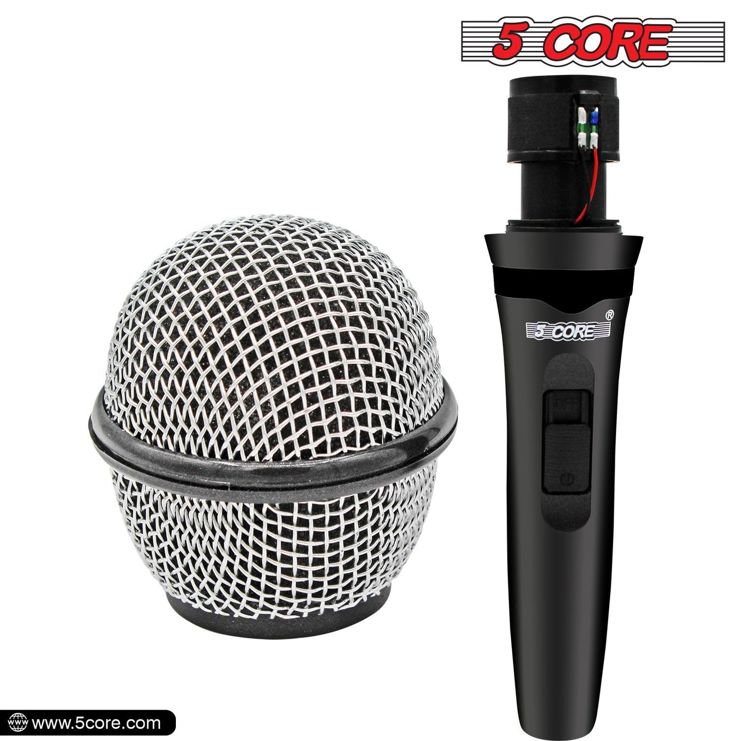 5 Core Microphone XLR Dynamic Mic Karaoke Singing Handheld Microfono Wired Professional Unidirectional 1/4 Plug In Cord Connection for Vocal DJ Music - PM 600 - Renee Lane Company