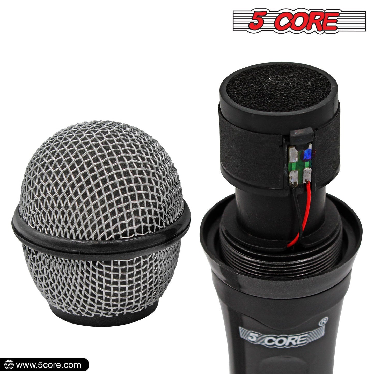 5 Core Microphone XLR Dynamic Mic Karaoke Singing Handheld Microfono Wired Professional Unidirectional 1/4 Plug In Cord Connection for Vocal DJ Music - PM 600 - Renee Lane Company