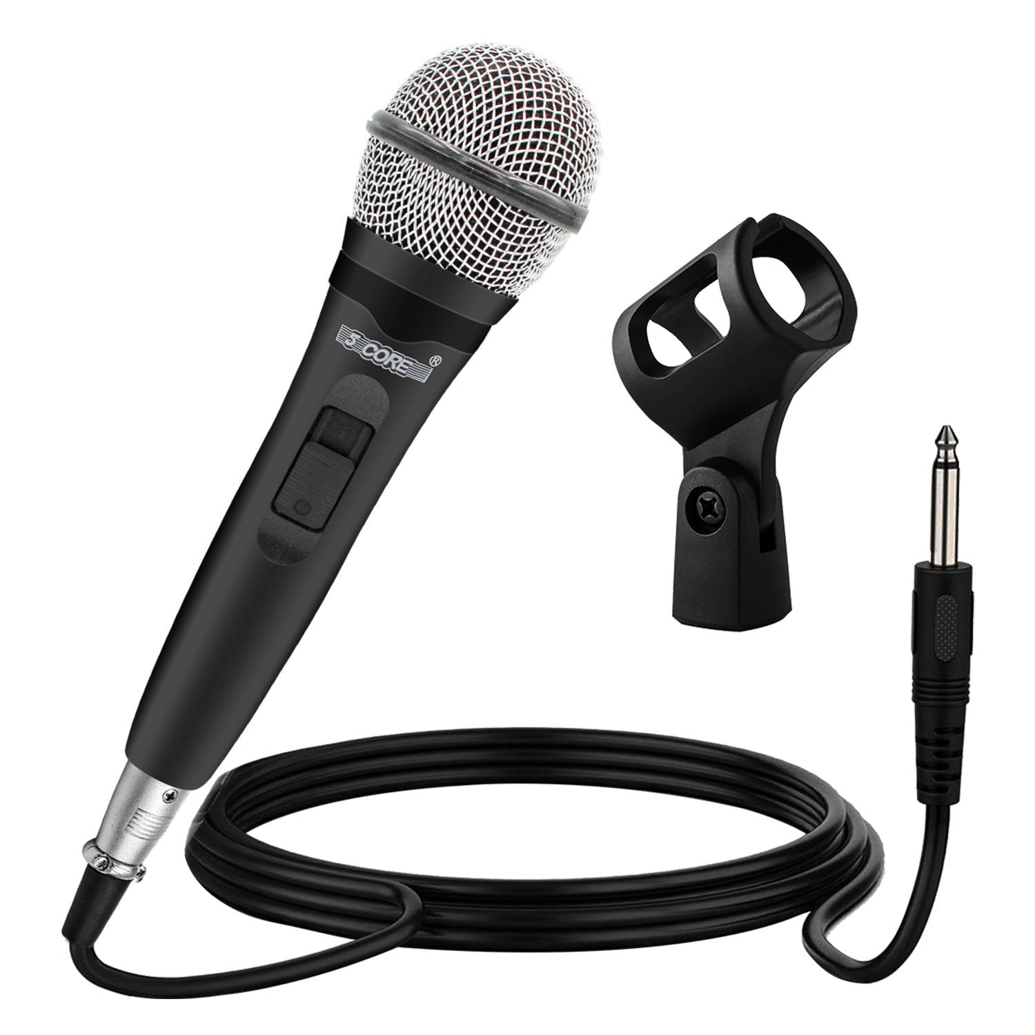 5 Core Microphone XLR Dynamic Mic Karaoke Singing Handheld Microfono Wired Professional Unidirectional 1/4 Plug In Cord Connection for Vocal DJ Music - PM 600 - Renee Lane Company