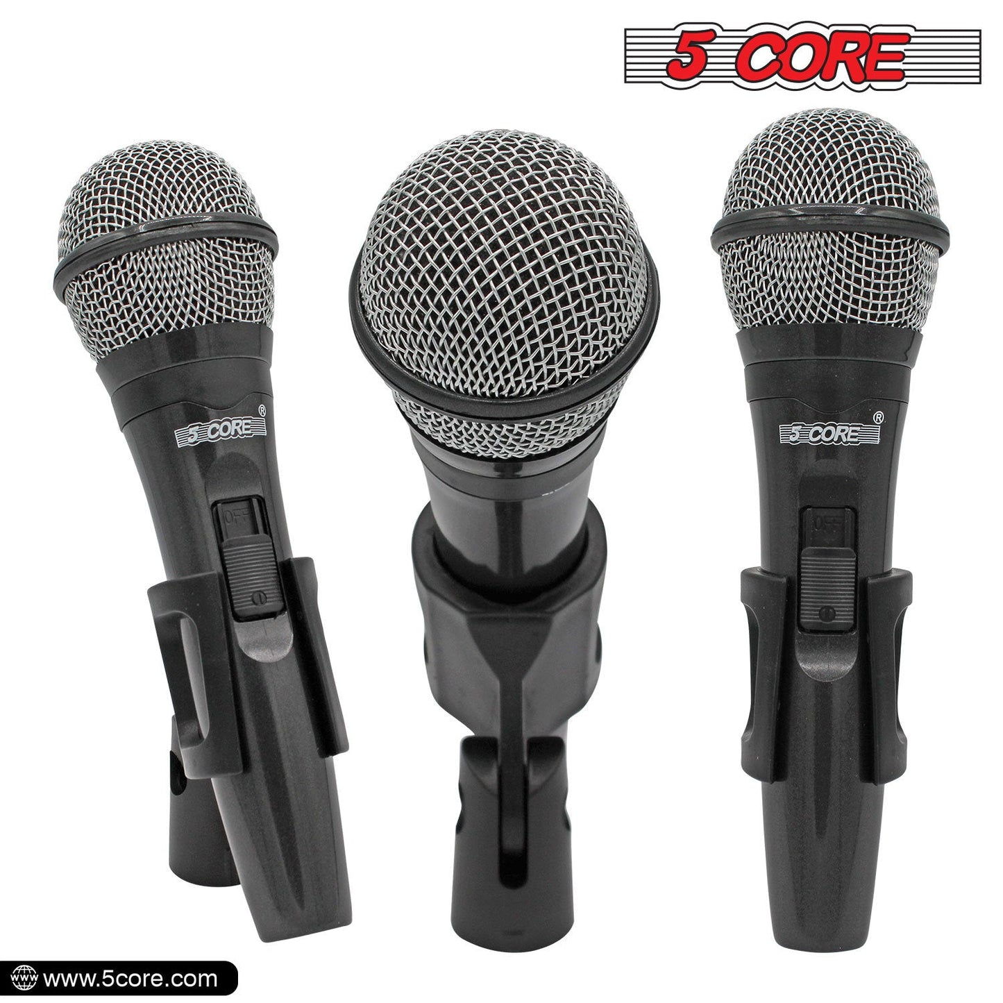 5 Core Microphone XLR Dynamic Mic Karaoke Singing Handheld Microfono Wired Professional Unidirectional 1/4 Plug In Cord Connection for Vocal DJ Music - PM 600 - Renee Lane Company