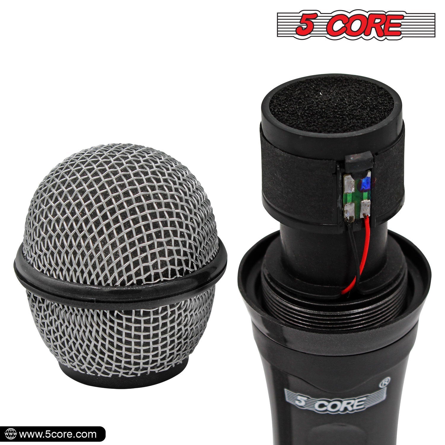 5 Core Microphone XLR Dynamic Mic Karaoke Singing Handheld Microfono Wired Professional Unidirectional 1/4 Plug In Cord Connection for Vocal DJ Music - PM 600 - Renee Lane Company