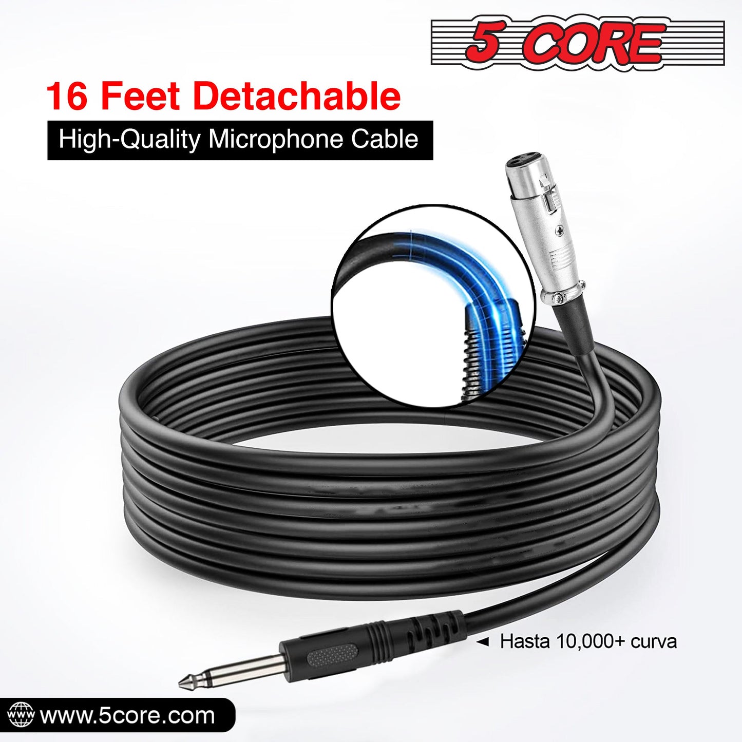 5 Core Microphone XLR Dynamic Mic Karaoke Singing Handheld Microfono Wired Professional Unidirectional 1/4 Plug In Cord Connection for Vocal DJ Music - PM 608 - Renee Lane Company