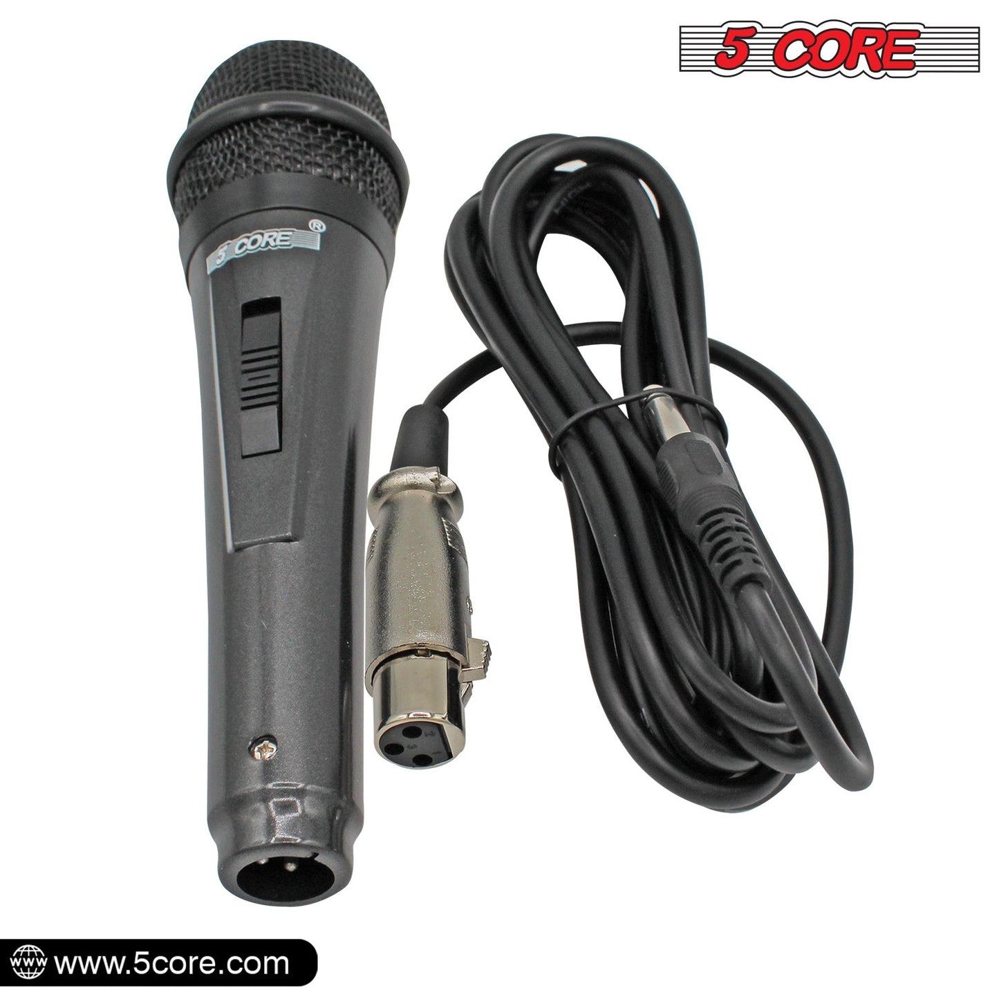5 Core Microphone XLR Dynamic Mic Karaoke Singing Handheld Microfono Wired Professional Unidirectional 1/4 Plug In Cord Connection for Vocal DJ Music - PM 816 - Renee Lane Company