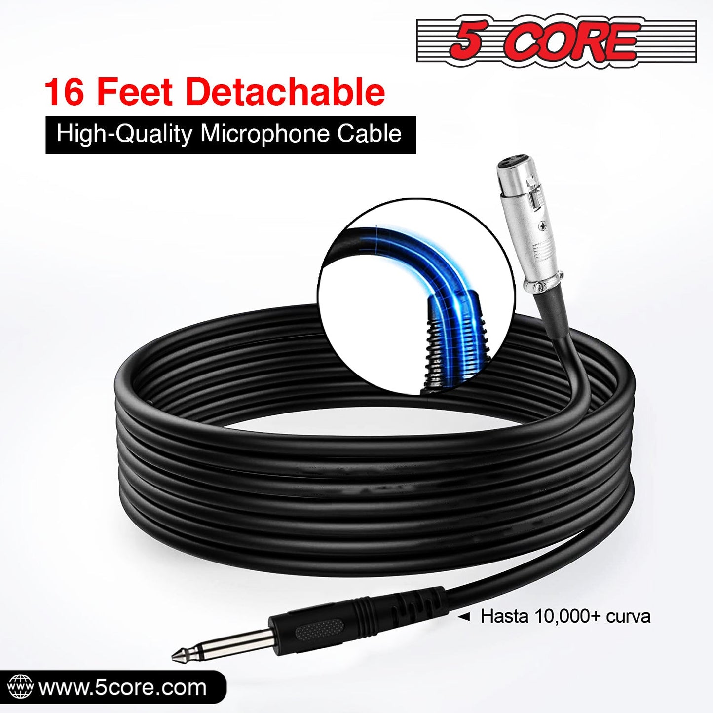 5 Core Microphone XLR Dynamic Mic Karaoke Singing Handheld Microfono Wired Professional Unidirectional 1/4 Plug In Cord Connection for Vocal DJ Music - PM 816 - Renee Lane Company