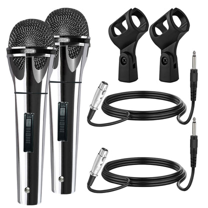5 Core Microphone XLR Dynamic Mic Karaoke Singing Handheld Microfono Wired Professional Unidirectional 1/4 Plug In Cord Connection for Vocal DJ Music - PM 817 CH - Renee Lane Company