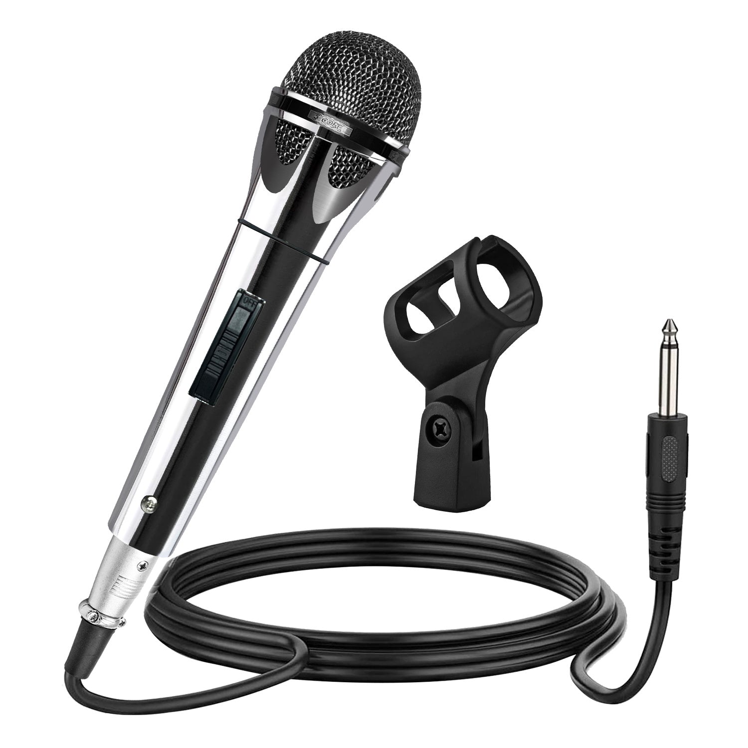 5 Core Microphone XLR Dynamic Mic Karaoke Singing Handheld Microfono Wired Professional Unidirectional 1/4 Plug In Cord Connection for Vocal DJ Music - PM 817 CH - Renee Lane Company