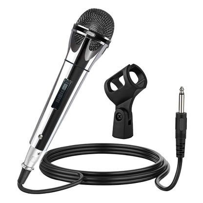 5 Core Microphone XLR Dynamic Mic Karaoke Singing Handheld Microfono Wired Professional Unidirectional 1/4 Plug In Cord Connection for Vocal DJ Music - PM 817 CH - Renee Lane Company