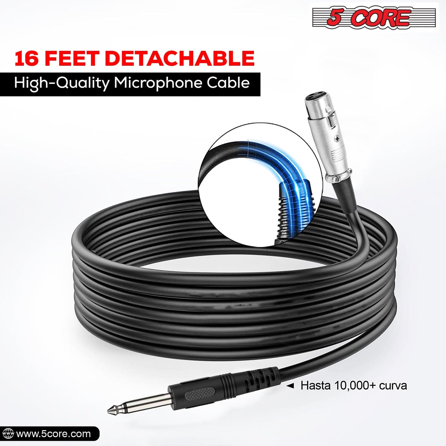 5 Core Microphone XLR Dynamic Mic Karaoke Singing Handheld Microfono Wired Professional Unidirectional 1/4 Plug In Cord Connection for Vocal DJ Music - PM 817 CH - Renee Lane Company