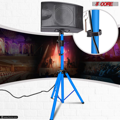 5 Core Speaker Stand Tripod Floor Heavy Duty Adjustable Up to 72 Inch DJ Studio Monitor Stands Pole Mount- SS HD SKY BLU BAG - Renee Lane Company