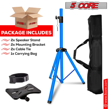 5 Core Speaker Stand Tripod Floor Heavy Duty Adjustable Up to 72 Inch DJ Studio Monitor Stands Pole Mount- SS HD SKY BLU BAG - Renee Lane Company