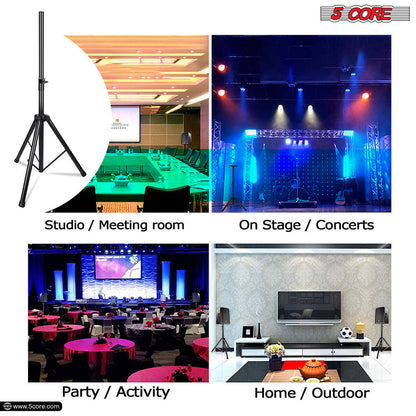 5 Core Speaker Stand Tripod Heavy Duty Adjustable Up to 72 Inch DJ Studio Monitor Stands Pole Mount - SS HD BLK WOB - Renee Lane Company