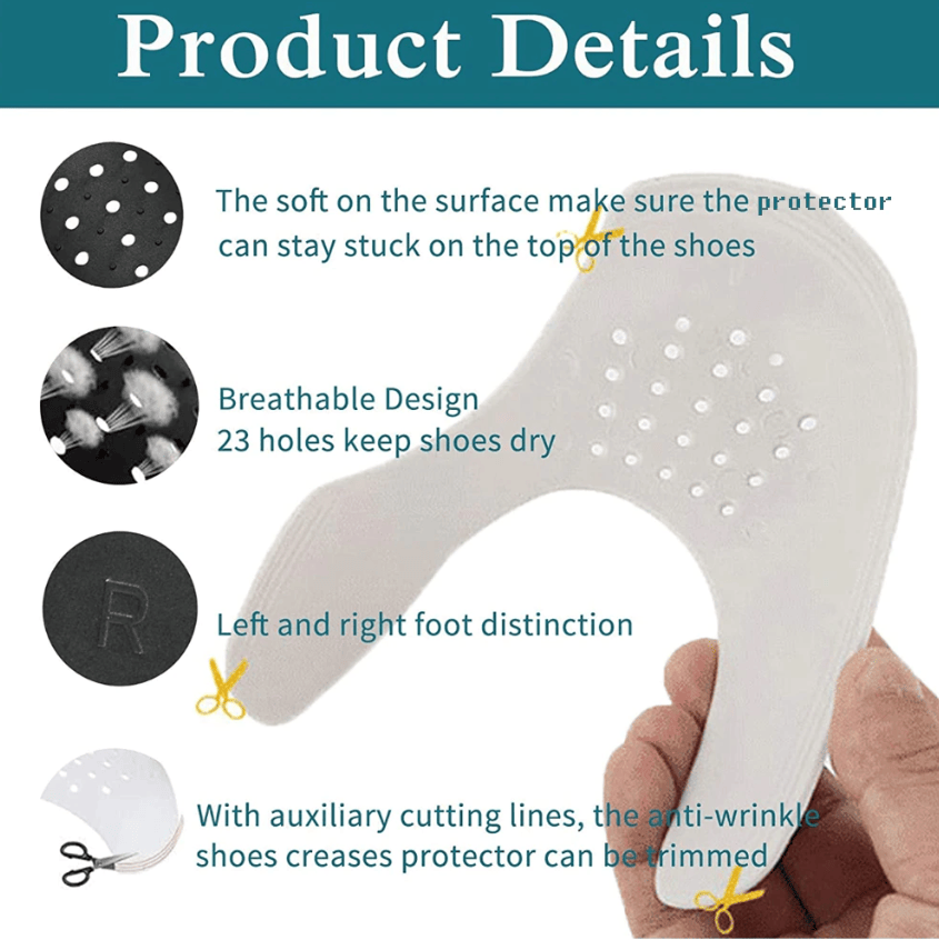 5 Pairs Shoe Protector Anti Crease Force Fields Cover Toe Cap Creasing Decreaser - Renee Lane Company