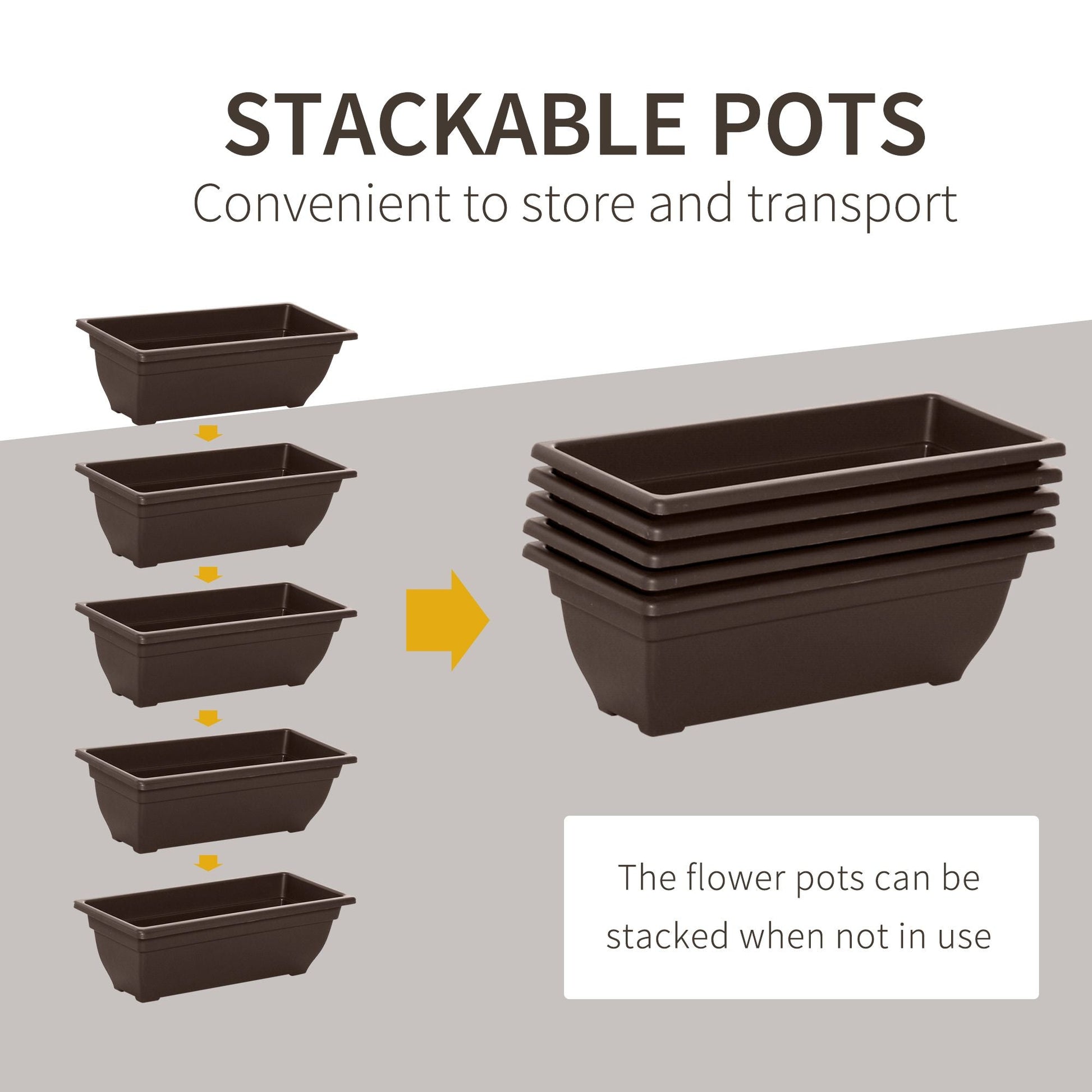 5-Tier Raised Garden Bed with 5 Planter Box, Outdoor Plant Stand Grow Containers with Leaking Holes, Brown - Renee Lane Company