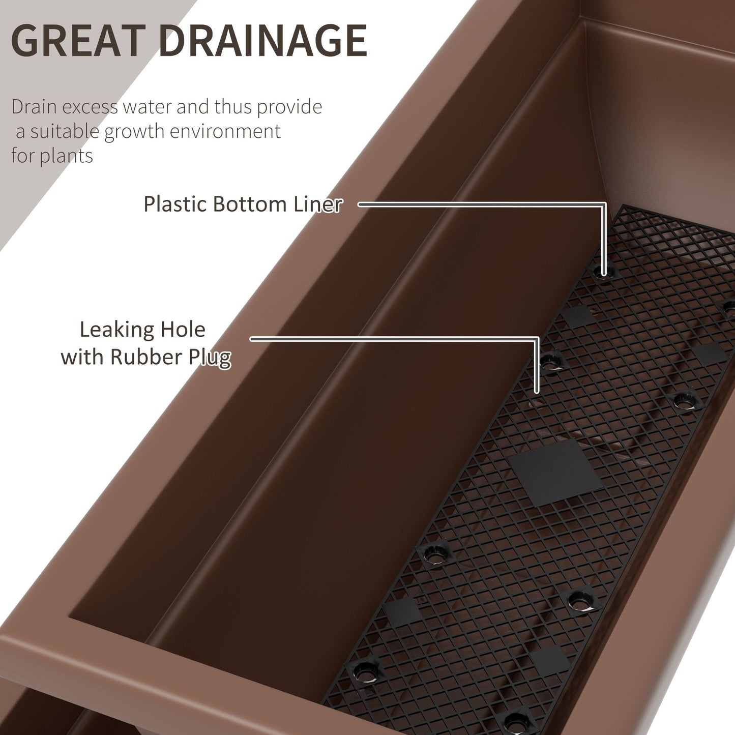 5-Tier Raised Garden Bed with 5 Planter Box, Outdoor Plant Stand Grow Containers with Leaking Holes, Brown - Renee Lane Company