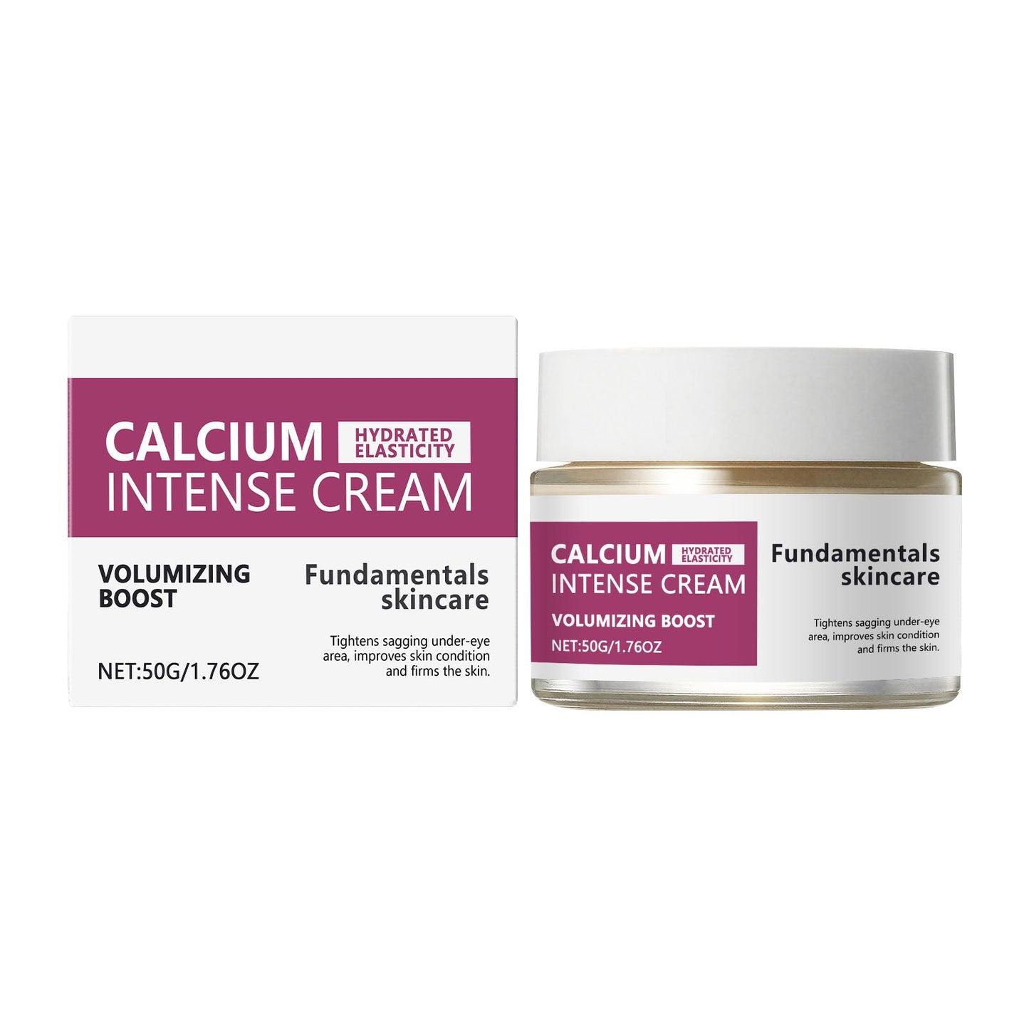 Moisturizing cream jar with gold lid and matching cream box on a white background.