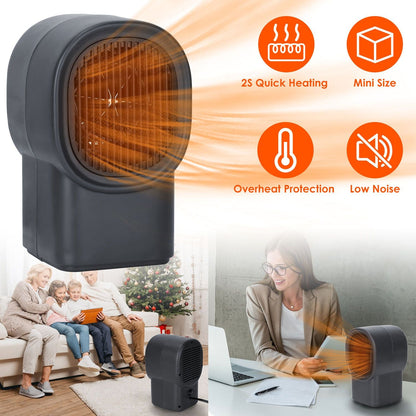 500W Portable Electric Space Heater Mini Desktop Fan Heater Personal Small Space Heater for Home Office - Renee Lane Company