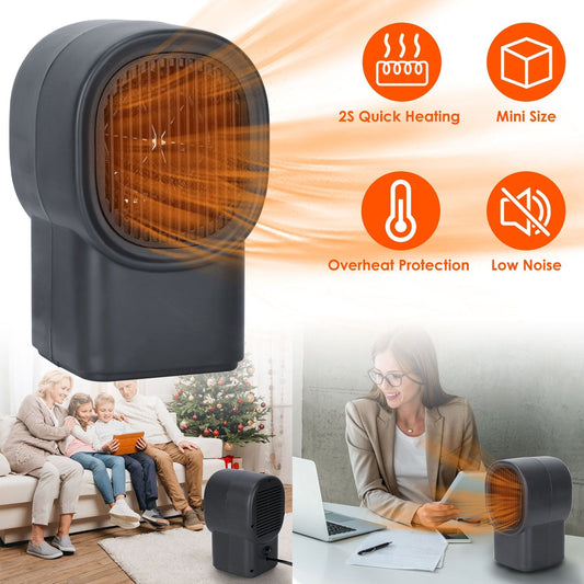 500W Portable Electric Space Heater Mini Desktop Fan Heater Personal Small Space Heater for Home Office - Renee Lane Company