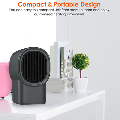 500W Portable Electric Space Heater Mini Desktop Fan Heater Personal Small Space Heater for Home Office - Renee Lane Company