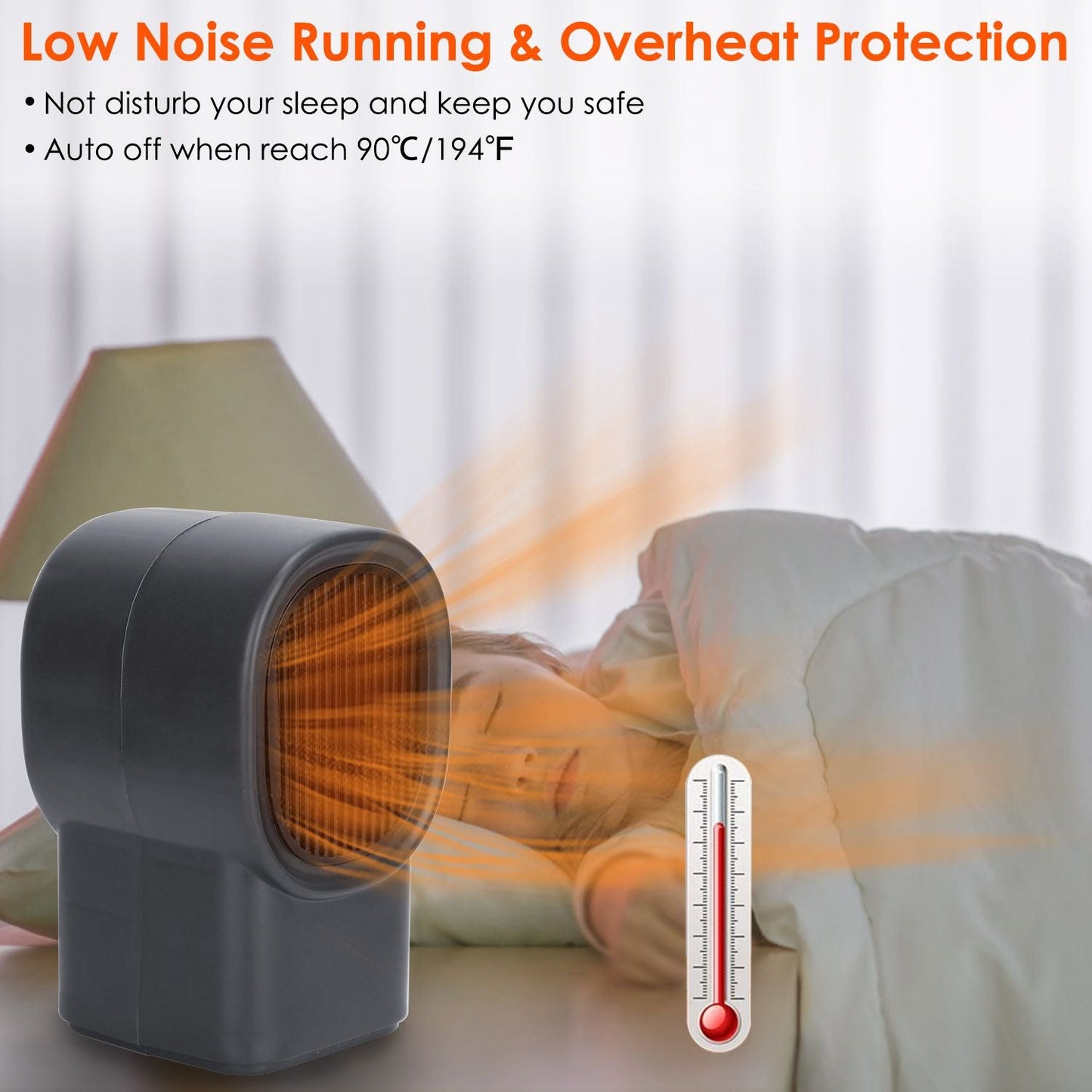 500W Portable Electric Space Heater Mini Desktop Fan Heater Personal Small Space Heater for Home Office - Renee Lane Company