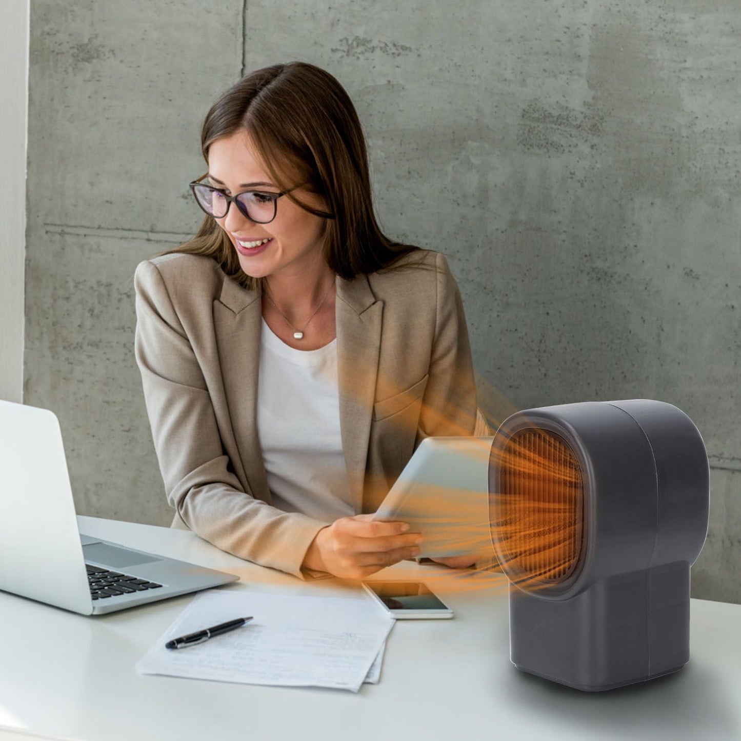500W Portable Electric Space Heater Mini Desktop Fan Heater Personal Small Space Heater for Home Office - Renee Lane Company
