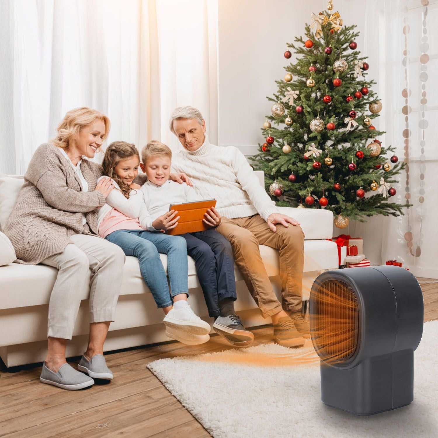 500W Portable Electric Space Heater Mini Desktop Fan Heater Personal Small Space Heater for Home Office - Renee Lane Company