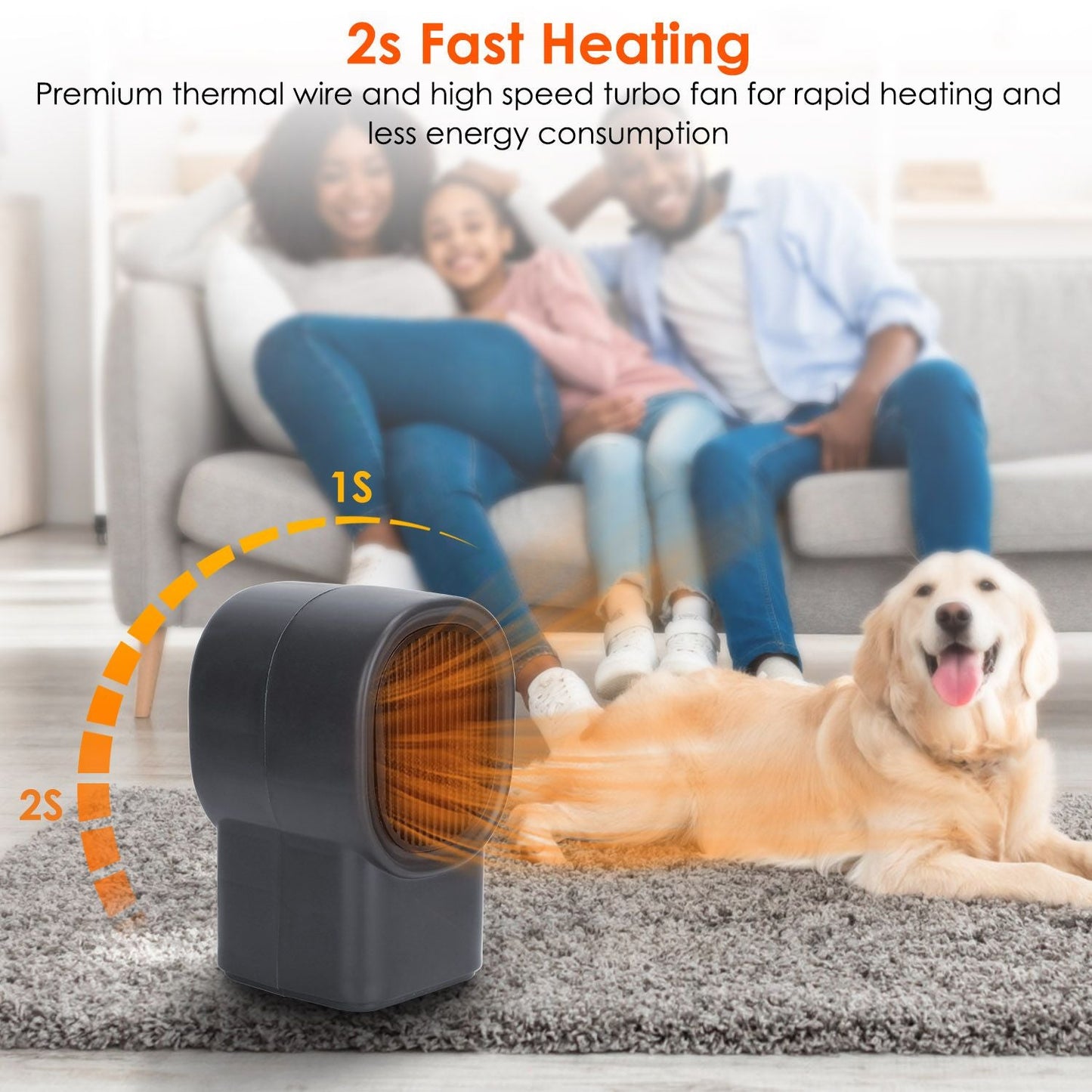 500W Portable Electric Space Heater Mini Desktop Fan Heater Personal Small Space Heater for Home Office - Renee Lane Company