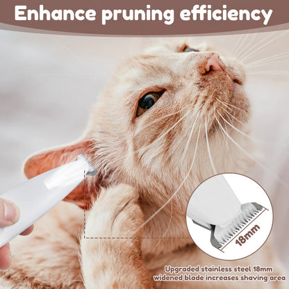 Pets Dog Paw Trimmer With LED Light Fully Waterproof Pet Hair Trimmer With LED Display Dog Clippers For Grooming Widen Blade - Renee Lane Company