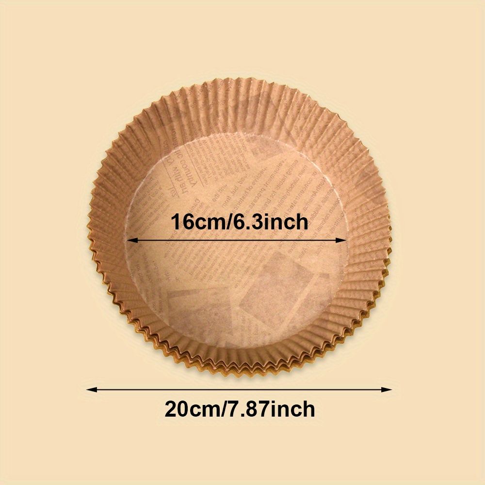 50pcs Air Fryer Disposable Paper Liner; Parchment Paper; Non-stick Disposable Air Fryer Liners; Baking Paper; Oil-proof; Water-proof; Parchment For Baking Roasting Microwave - Renee Lane Company