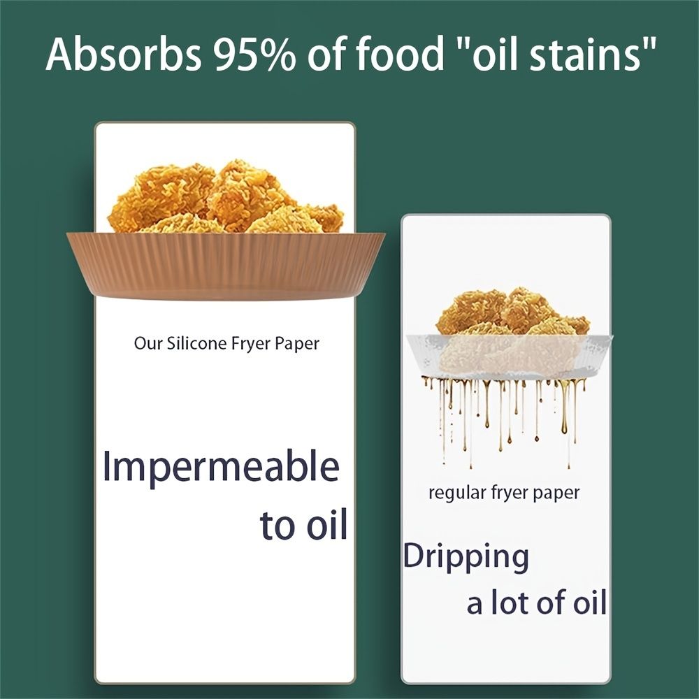 50pcs Air Fryer Disposable Paper Liner; Parchment Paper; Non-stick Disposable Air Fryer Liners; Baking Paper; Oil-proof; Water-proof; Parchment For Baking Roasting Microwave - Renee Lane Company