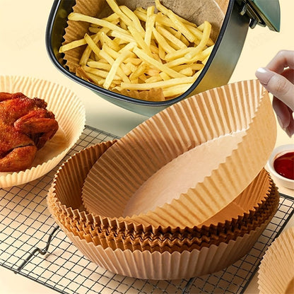 50pcs Air Fryer Disposable Paper Liner; Parchment Paper; Non-stick Disposable Air Fryer Liners; Baking Paper; Oil-proof; Water-proof; Parchment For Baking Roasting Microwave - Renee Lane Company