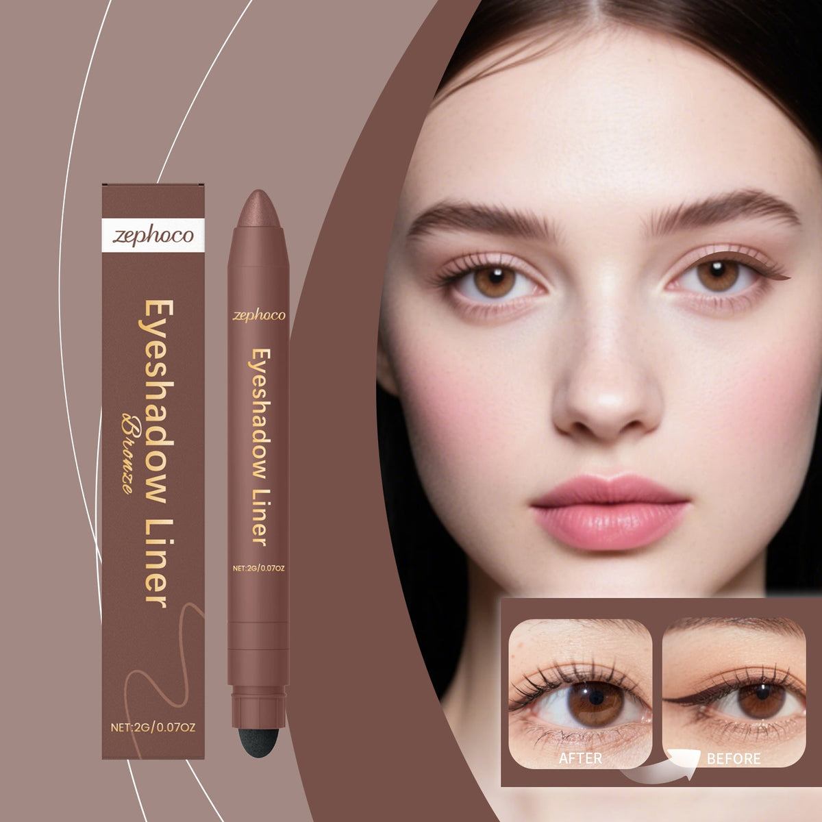 2-in-1 Eyeliner Pen Bronze