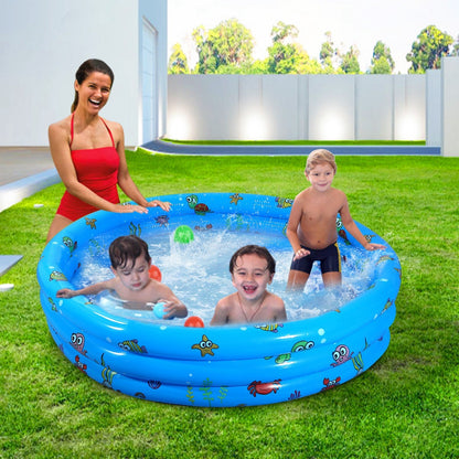 51x13In Inflatable Swimming Pool Blow Up Family Pool For 3 Kids Foldable Swim Ball Pool - Renee Lane Company