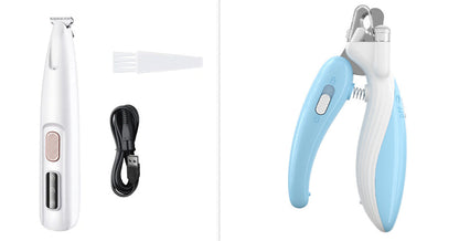 Pets Dog Paw Trimmer With LED Light Fully Waterproof Pet Hair Trimmer With LED Display Dog Clippers For Grooming Widen Blade - Renee Lane Company