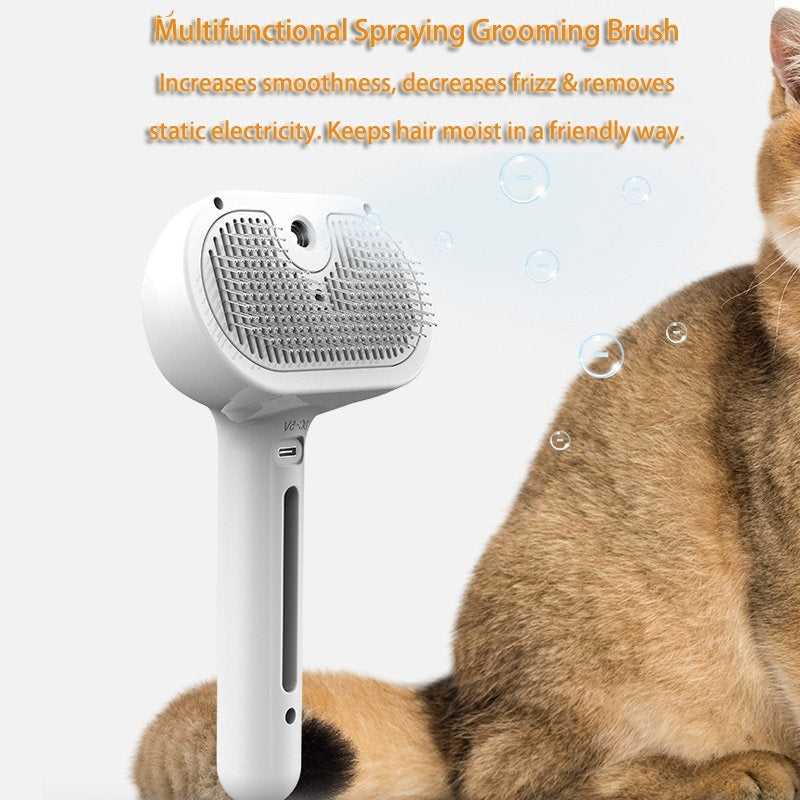 Pet Comb Self Cleaning Pets Hair Remover Brush For Dogs Grooming Tools Dematting Comb Built-in Mist Humidifier Pet Products - Renee Lane Company