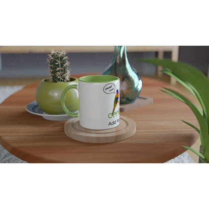 White 11oz Ceramic Mug with Color Inside