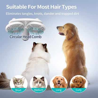 Pet Cat Brush Dog Slicker Brush Double-headed Negative Ion One-button Self Cleaning Dog Cat Hair Removal Pets Products - Renee Lane Company