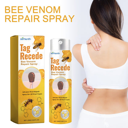 Bee Purifying Skin Spray 20ML bottle and box beside woman shoulders, ximonth