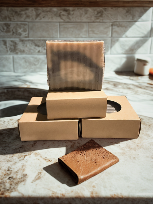 Brown leather rectangular piece, smooth finish