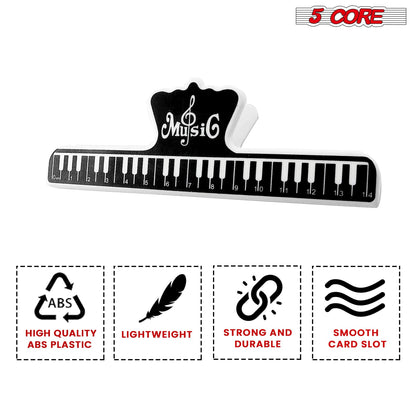 5Core Music Sheet Page Holder Clip Black Durable Plastic Music Score Fixed Clips - Renee Lane Company